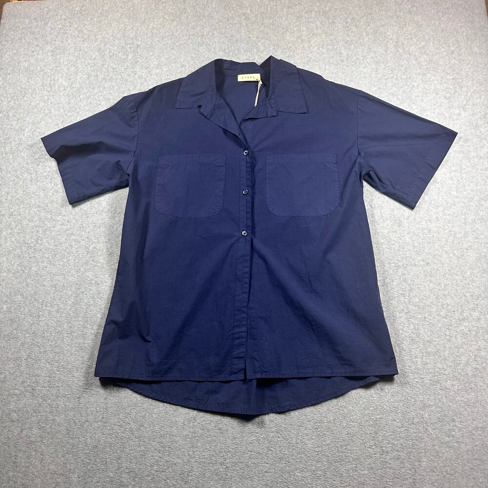 Stark x Navy Button Down Shirt Short Sleeve NWT